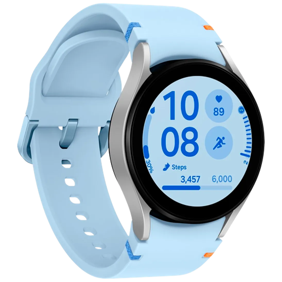 Pametni sat SAMSUNG Galaxy Watch FE, srebrni (plava silikonska narukvica) (SM-R861NZSAEU)