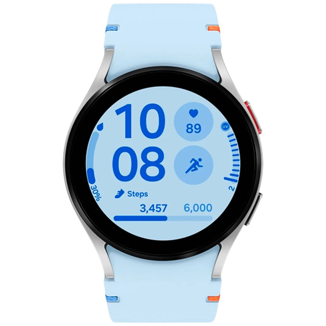 Pametni sat SAMSUNG Galaxy Watch FE, srebrni (plava silikonska narukvica) (SM-R861NZSAEU)