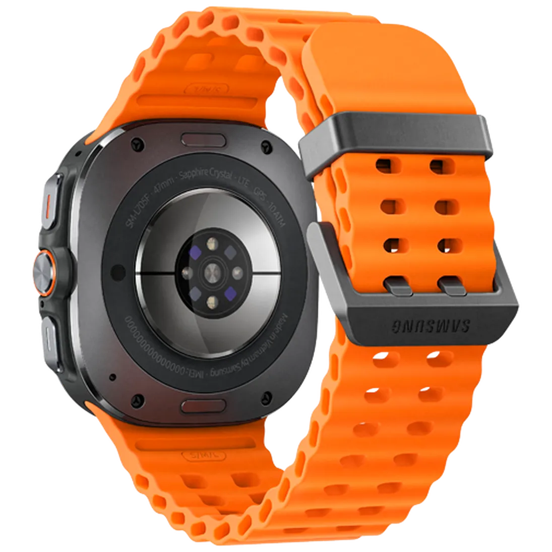 Pametni sat SAMSUNG Galaxy Watch Ultra Titanium, sivi (narančasta silikonska narukvica) (SM-L705FDAAEU)
