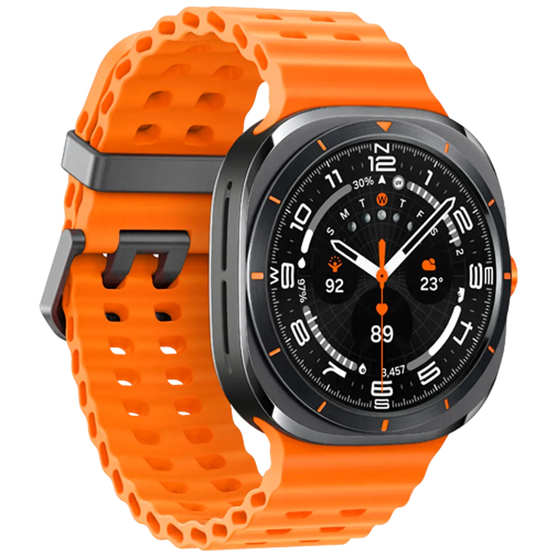 Pametni sat SAMSUNG Galaxy Watch Ultra Titanium, sivi (narančasta silikonska narukvica) (SM-L705FDAAEU)