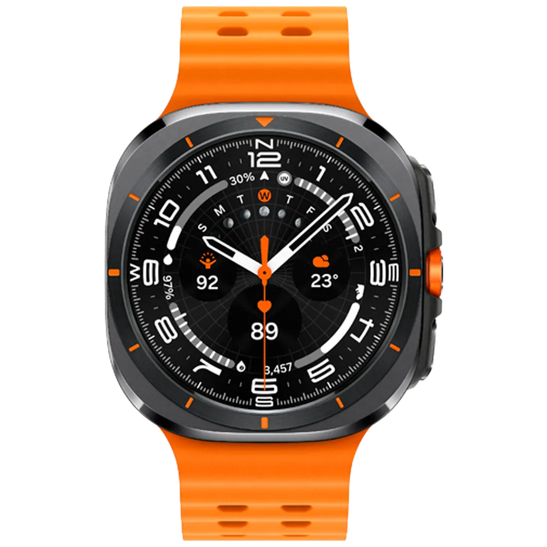 Pametni sat SAMSUNG Galaxy Watch Ultra Titanium, sivi (narančasta silikonska narukvica) (SM-L705FDAAEU)