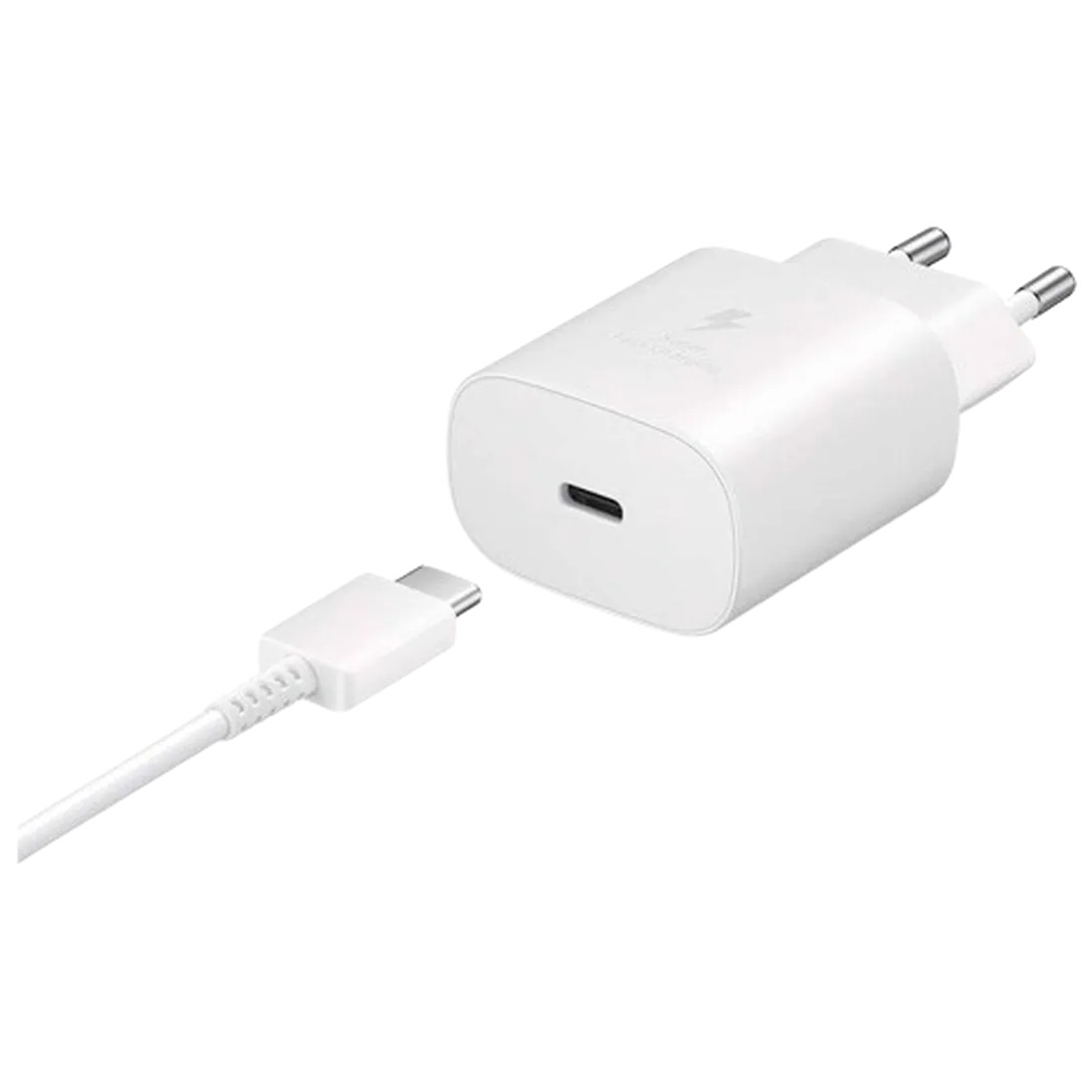 Punjač SAMSUNG USB-C Quick Charger 25W + USB-C Cable EP-TA800, bijeli (EP-TA800XWEGWW)