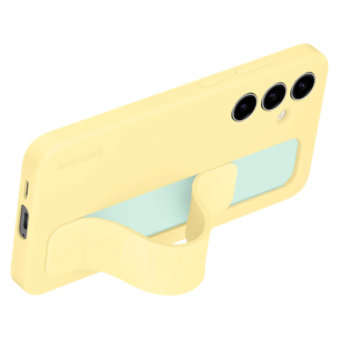 Maskica SAMSUNG Standing Grip Silicone Back Cover za SAMSUNG Galaxy S24 FE, žuta (EF-GS721CYEGWW)