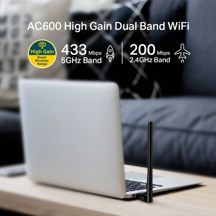 USB adapter TP-LINK Archer T2U PLUS, 600Mbps, Dual-Band, bežični