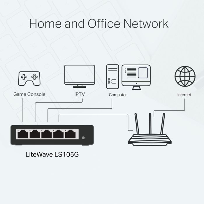 Switch TP-LINK LS105G, 5-portni, Gigabit