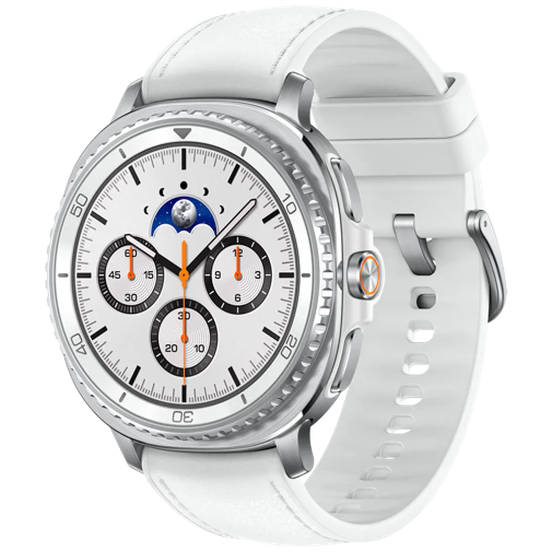 Pametni sat SAMSUNG Galaxy Watch 8 Classic 4G, srebrni (bijeli remen) (SM-L505FZ