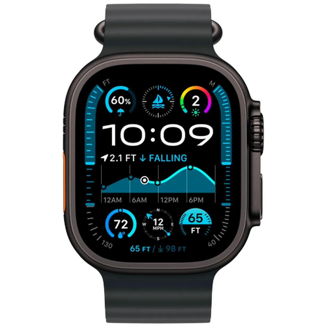 Pametni sat APPLE Watch Ultra 2 Black, Black Rubber Strap (MX4P3)