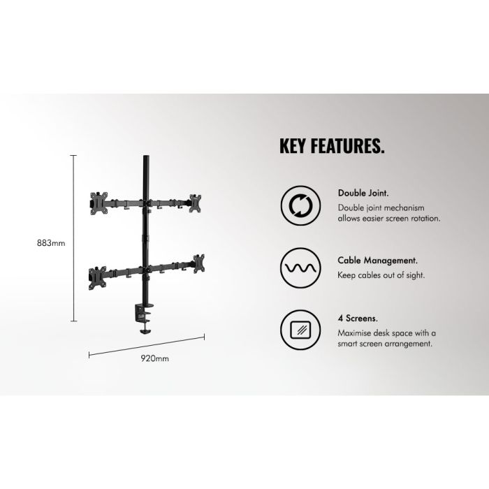 Nosač za 4 monitora VONHAUS, stolni, do 32"