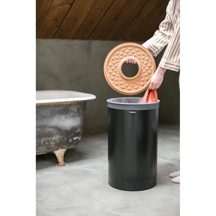 Košara za rublje BRABANTIA, 60L, okrugla, crna