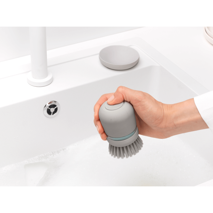Četka za posuđe BRABANTIA s dozatorom sapuna, siva