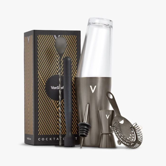Set za koktele VONSHEF, 6 kom, brušeni grafit