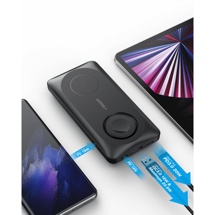 Powerbank VEGER MagMulti 10.000 mAh, 3-u-1, crni Powerbank VEGER MagMulti 10.000 mAh, 3-u-1, crni