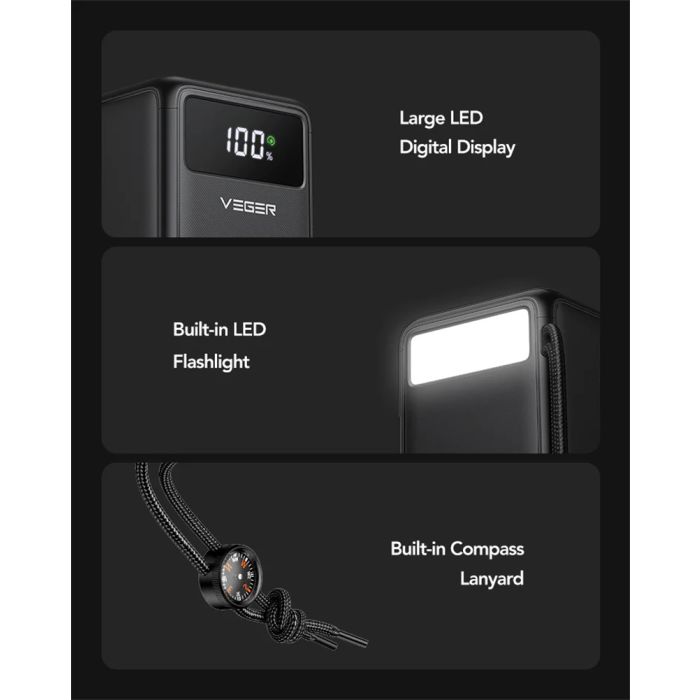 Powerbank VEGER Tank Lite 50.000 mAh, crni Powerbank VEGER Tank Lite 50.000 mAh, crni