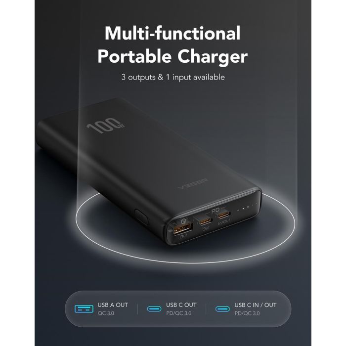 Powerbank VEGER T100 20.000 mAh, T100, crni Powerbank VEGER T100 20.000 mAh, T100, crni