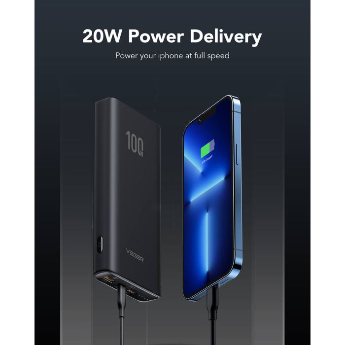 Powerbank VEGER T100 20.000 mAh, T100, crni Powerbank VEGER T100 20.000 mAh, T100, crni