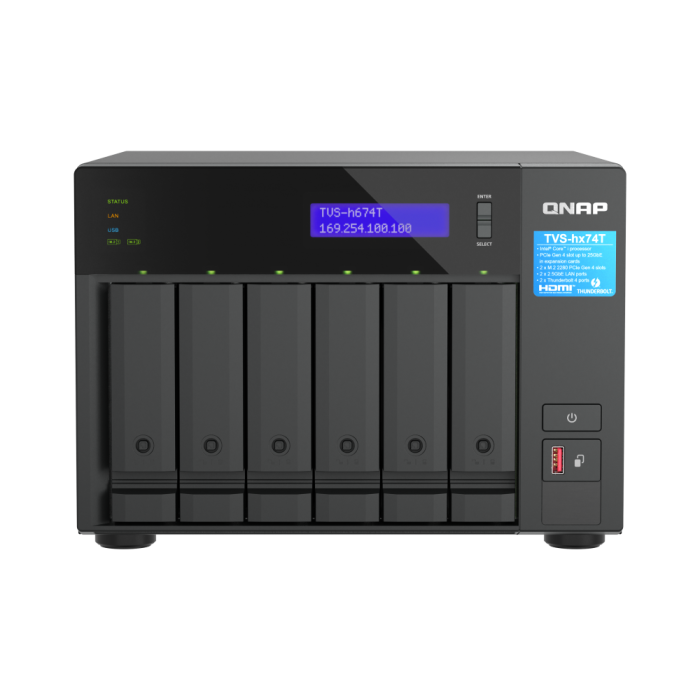 NAS QNAP za 6 diskova, 32GB RAM, mreža 2.5Gb, Thunderbolt NAS QNAP za 6 diskova, 32GB RAM, mreža 2.5Gb, Thunderbolt