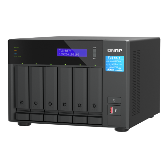 NAS QNAP za 6 diskova, 32GB RAM, mreža 2.5Gb, Thunderbolt NAS QNAP za 6 diskova, 32GB RAM, mreža 2.5Gb, Thunderbolt