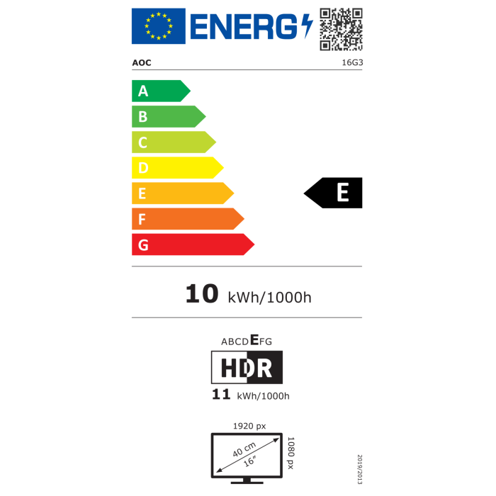 Monitor AOC 16G3, 15.6", IPS FHD, 144Hz Monitor AOC 16G3, 15.6", IPS FHD, 144Hz