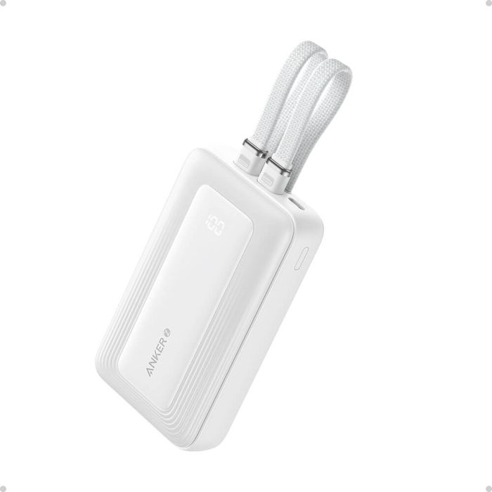 Powerbank ANKER Zolo 10.000mAh, 30W s integriranim USB-C i Lightning kabelima, bijeli Powerbank ANKER Zolo 10.000mAh, 30W s integriranim USB-C i Lightning kabelima, bijeli