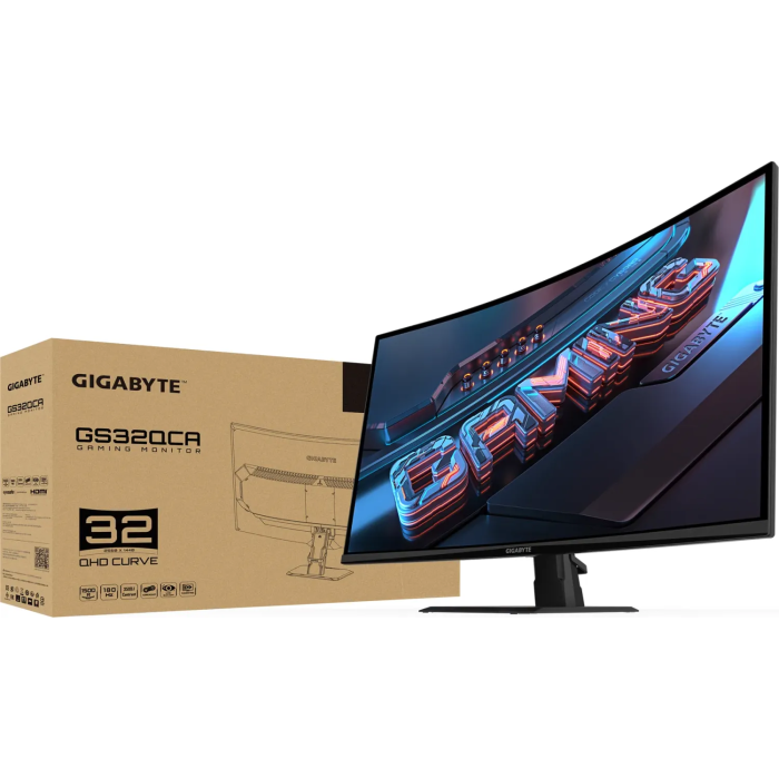 Monitor GIGABYTE GS32QCA, 31.5", QHD, 180Hz, 1ms, HDR, zakrivljen, gaming Monitor GIGABYTE GS32QCA, 31.5", QHD, 180Hz, 1ms, HDR, zakrivljen, gaming