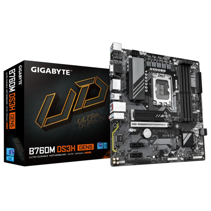 Matična ploča GIGABYTE B760M DS3H GEN5, DDR5, SATA3, USB 3.2 Gen2, DP, LGA1700, mATX Matična ploča GIGABYTE B760M DS3H GEN5, DDR5, SATA3, USB 3.2 Gen2, DP, LGA1700, mATX
