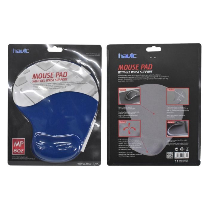 Podloga za miš HAVIT GEL s naslonom za ruku MP802, plava