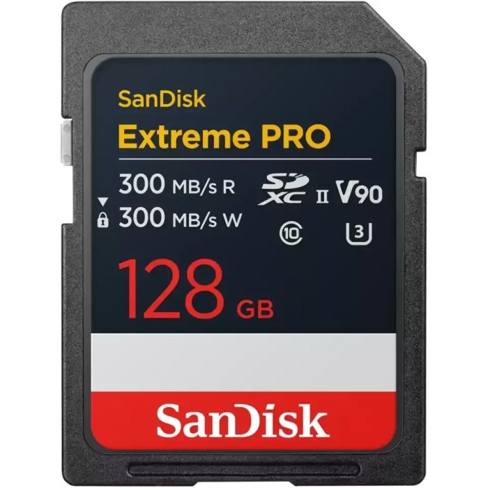 Memorijska kartica SDXC 128GB, SANDISK Extreme PRO, UHS-II, V90, 300 MB/s čitanje/pisanje, 8K Memorijska kartica SDXC 128GB, SANDISK Extreme PRO, UHS-II, V90, 300 MB/s čitanje/pisanje, 8K