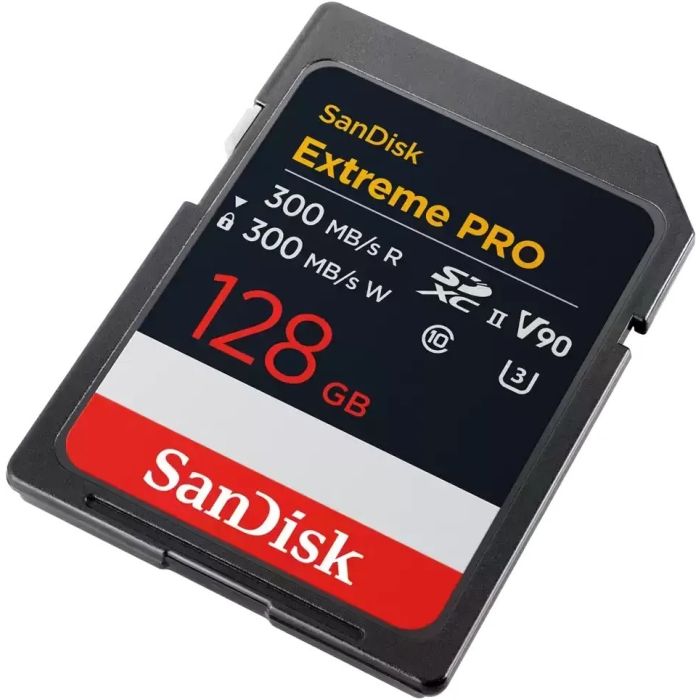 Memorijska kartica SDXC 128GB, SANDISK Extreme PRO, UHS-II, V90, 300 MB/s čitanje/pisanje, 8K Memorijska kartica SDXC 128GB, SANDISK Extreme PRO, UHS-II, V90, 300 MB/s čitanje/pisanje, 8K
