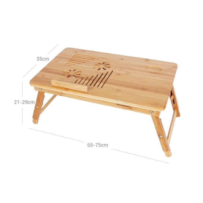 Stol SONGMICS za prijenosnik, Bamboo, s ladicom, 55x35x(21–29)cm, prirodni, LLD002 Stol SONGMICS za prijenosnik, Bamboo, s ladicom, 55x35x(21–29)cm, prirodni, LLD002