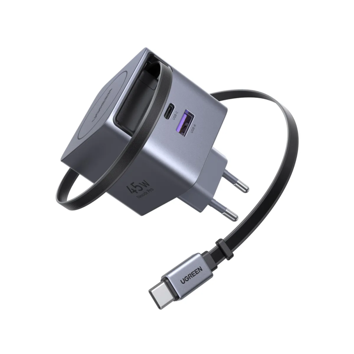 Punjač UGREEN Retractable, GaN, USB-C, 45W Punjač UGREEN Retractable, GaN, USB-C, 45W