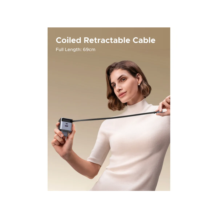 Punjač UGREEN Retractable, GaN, USB-C, 65W Punjač UGREEN Retractable, GaN, USB-C, 65W