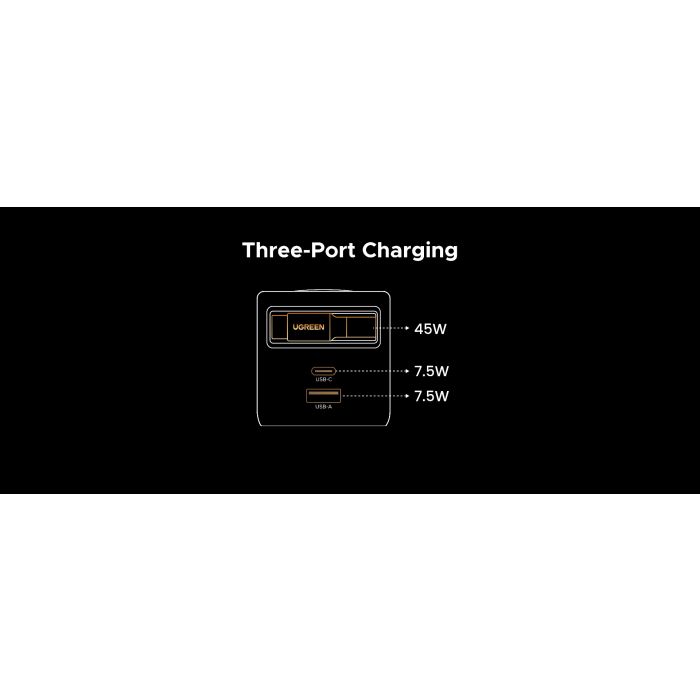 Punjač UGREEN Retractable, GaN, USB-C, 65W Punjač UGREEN Retractable, GaN, USB-C, 65W