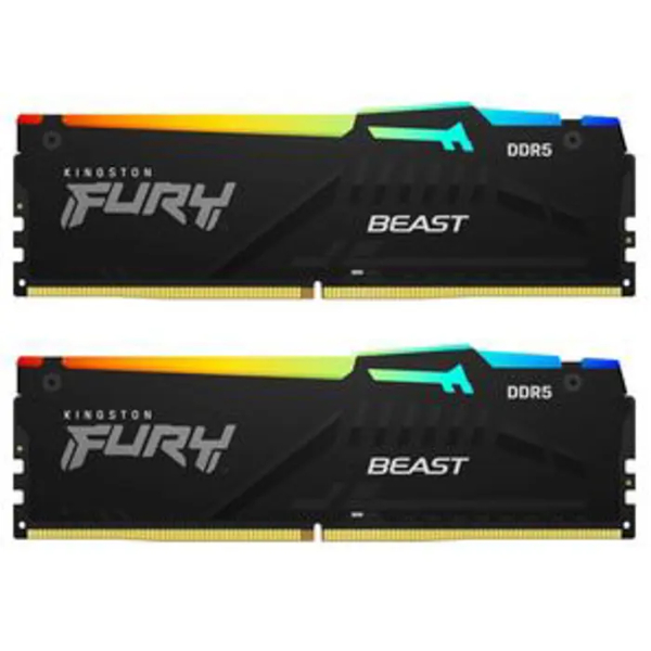 Kingston Memorija FURY BEAST RGB 16GB (2x8GB), DDR5, 5600MHz, DIMM, RGB