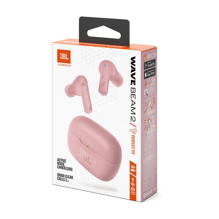 Slušalice JBL Wave Beam 2, bežične, s mikrofonom, roze