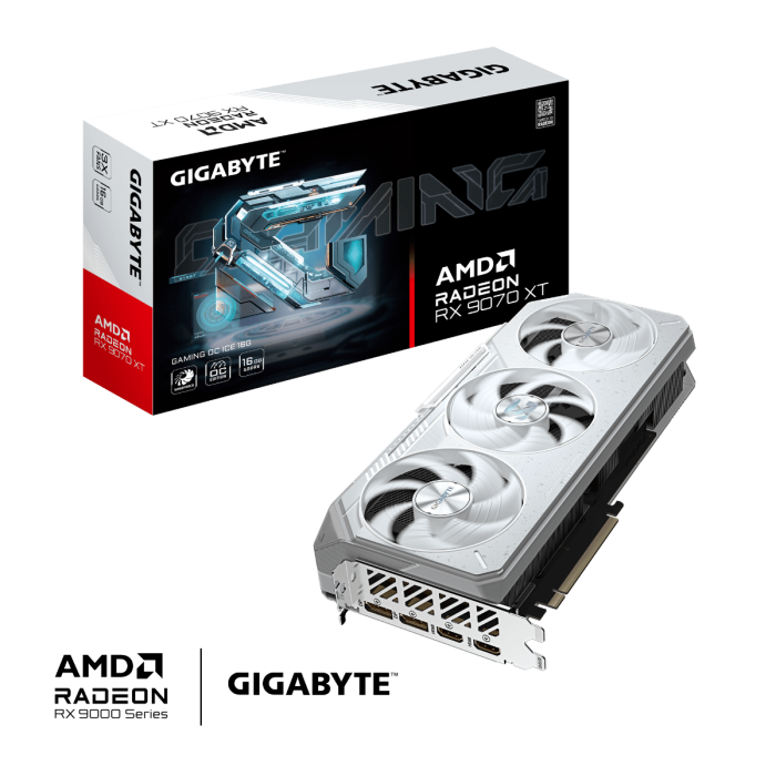 Grafička kartica GIGABYTE Radeon RX 9070 XT GAMING OC ICE 16G, 16 GB GDDR6, PCI-E 5.0