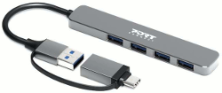 Hub PORT USB-C/USB-A, 4xUSB-A 3.0, 5Gbps