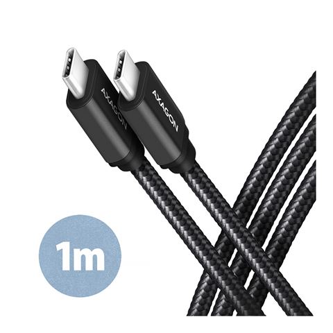 Axagon Kabel BUCM3-CM10AB, USB-C na USB-C 3.2 Gen1, 1m, crni