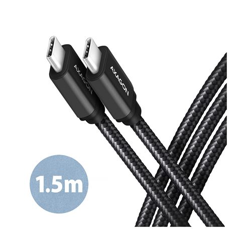 Axagon Kabel BUCM3-CM15AB, USB-C na USB-C 3.2 Gen1, 1.5m, crni