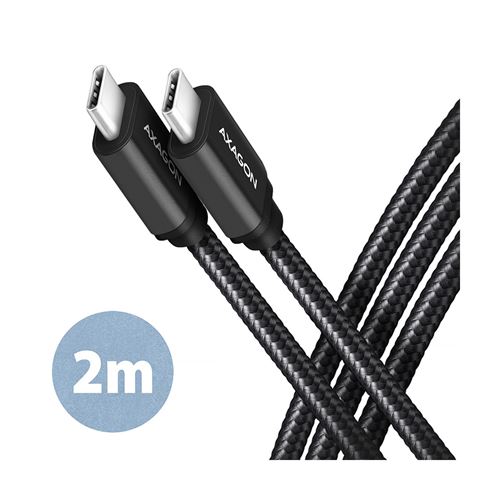 Axagon Kabel BUCM3-CM20AB, USB-C na USB-C 3.2 Gen1, 2m, crni