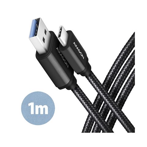Axagon Kabel BUCM3-AM10AB, USB-C na USB-A 3.2 Gen1, 1m, crni