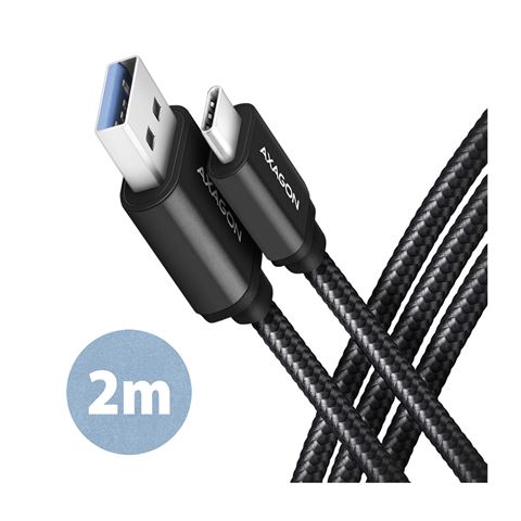 Axagon Kabel BUCM3-AM20AB, USB-C na USB-A 3.2 Gen1, 2m, crni