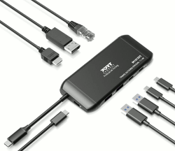 Docking stanica PORT Travel, USB-C, 1x4K ili 2xFHD, do 100W
