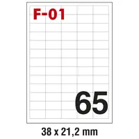 ETIK.ILK 38x21,2mm pk100L FOR.F-01 65etik.na A4(6500)