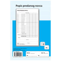 Obrazac A-47a/NCR popis predanog novca