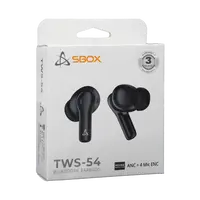 EARBUDS Slušalice + mikrofon SBOX Bluetooth EB-TWS54 Crne/ANC+ 4 Mic ENC