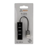 USB razdjelnik SBOX H-204, crni, USB-2.0 4 ulaza