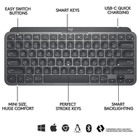 Tipkovnica LOGITECH MX Keys Mini, bežična, siva (920-010498)