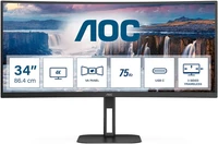 Monitor AOC CU34V5C, 34", WQHD, 75Hz, 1ms, HDMI, DP, zakrivljeni
