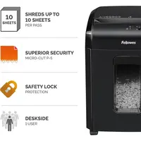 Uništavač papira FELLOWES Powershred 10M, 19L, 10 listova, razina sigurnosti P-5