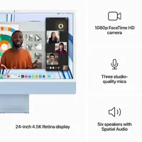 Stolno računalo APPLE iMac 24" (2023) 4.5K M3 8C/10G 8/256GB, Blue, IT KB (MQRQ3)